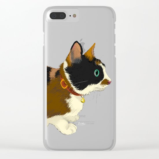 My cat in the dark Clear iPhone Case
