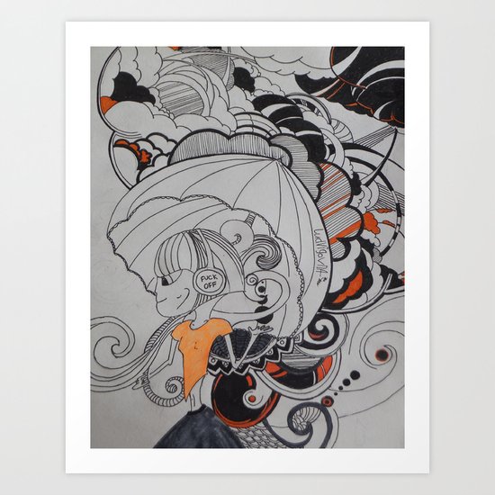 Rain falling Art Print