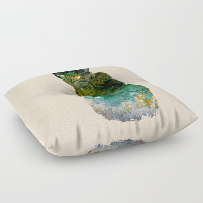 Marble Watercolor Cat Floor Pillow
