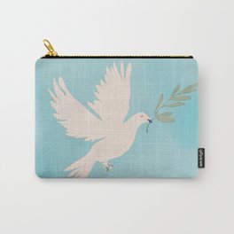 Dove of Peace with Olive Branch Carry-All Pouch | Watercolor, Leaf, Symbol, Nature, Art, Drawing, Ilustration, Bird, Freedom, Line 
