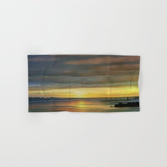 Captivating Sunset Over The Harbor Hand & Bath Towel