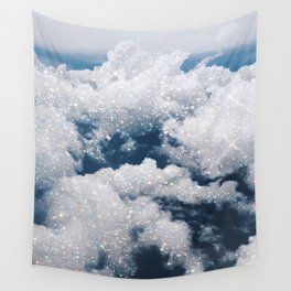 SKY | clouds | blue | glitter | freedom | nature | diamond | bling | collage | inspiration positive  Wall Tapestry