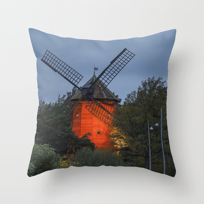 Stockholm windmill Throw Pillow