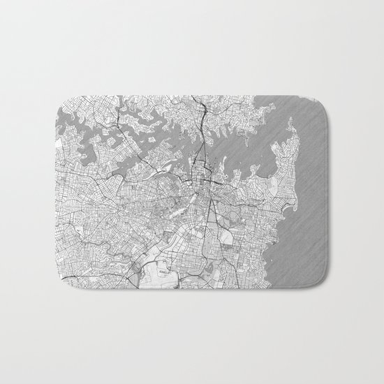 Sydney Map Line Bath Mat