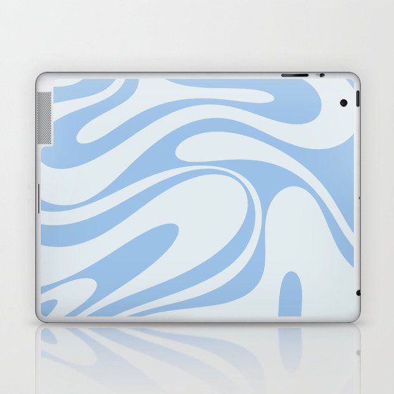Retro Fantasy Swirl Abstract in Powder Blue Laptop & iPad Skin