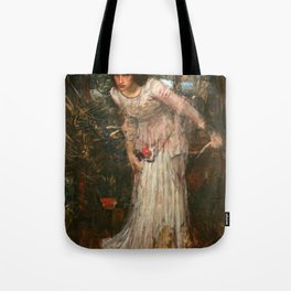 John William Waterhouse - The Lady of Shalott looking at Lancelot Tote Bag