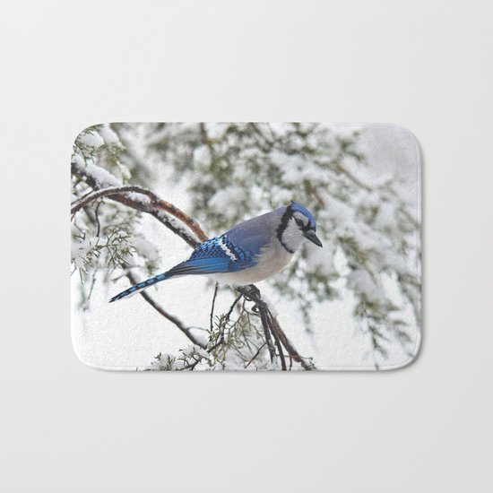 Beautiful Blue Jay Bath Mat
