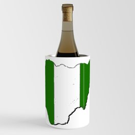 Nigeria Map with Nigerian Flag Wine Chiller
