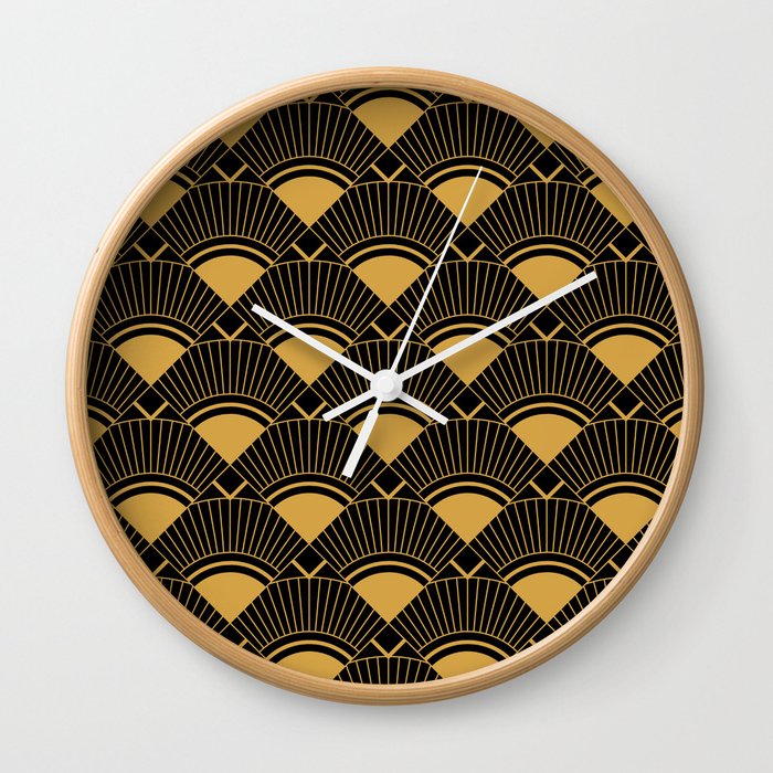 24-Karat Luxurious Gold & Romantic Diamonds Art Deco Pattern Wall Clock