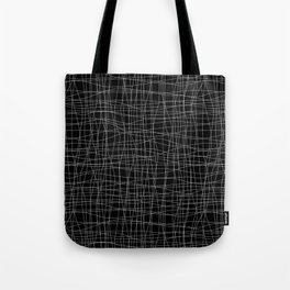 Black and Pale Gray Abstract Mosaic Grid Pattern Pairs Dulux 2022 Popular Colour Sloe Flower Tote Bag