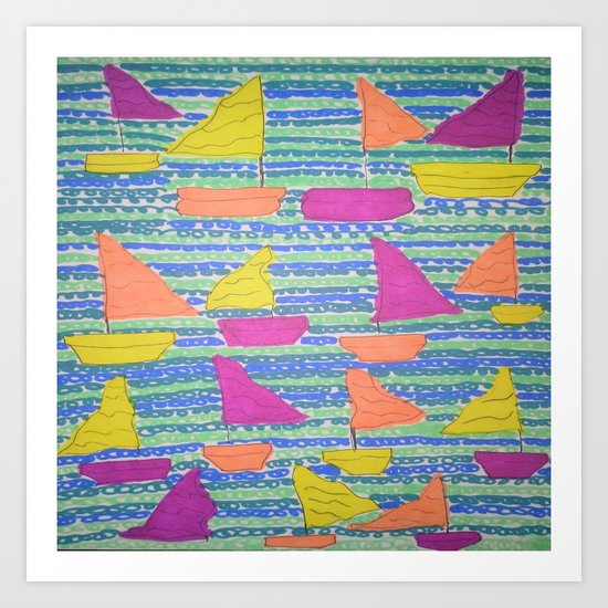 Sailboats Art Print