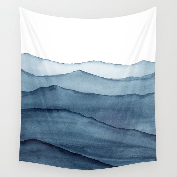 abstract watercolor waves Wall Tapestry