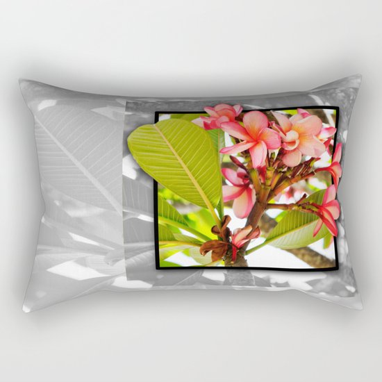 Pink Frangipani Rectangular Pillow