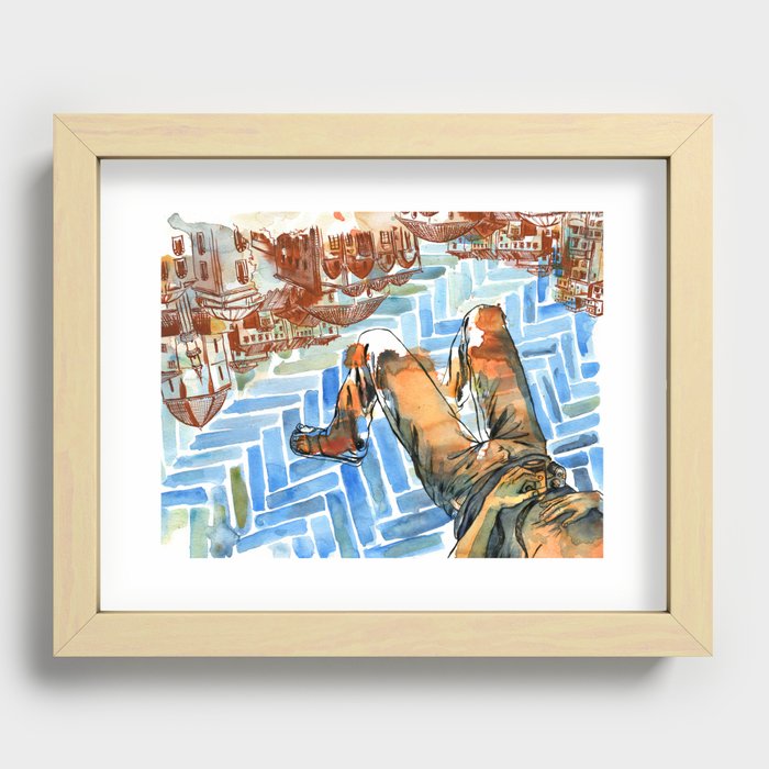 Asleep in Foreign Cities Recessed Framed Print
