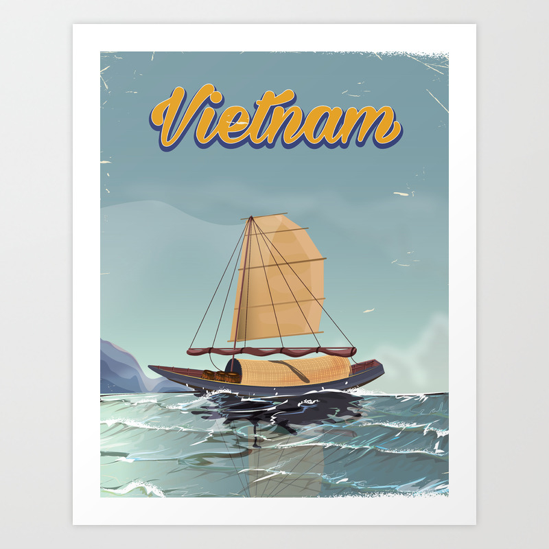 Vietnam Vintage Travel Poster Art Print By Nicholasgreen Society6