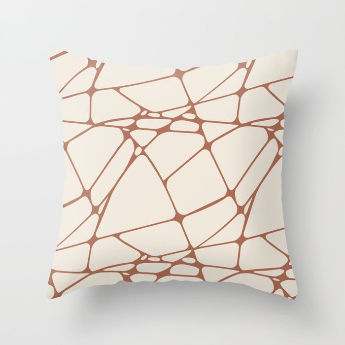 Cavern Clay SW 7701 Abstract Mosaic Pattern 1 on Creamy Off White SW7012 Throw Pillow