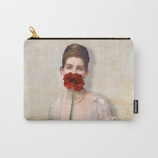 Girl with Red Poppy Flower Carry-All Pouch