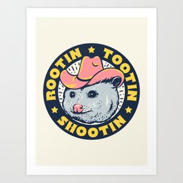Opossum Rootin Tootin Shootin Art Print