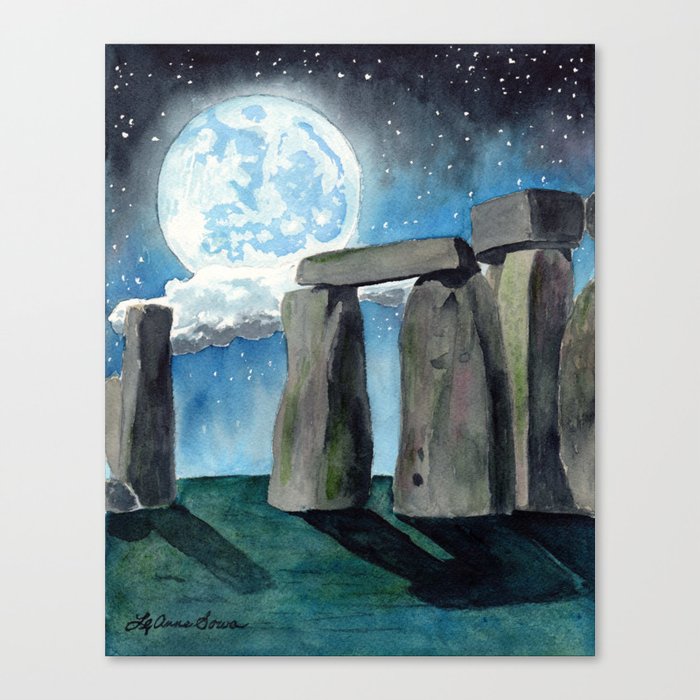 Stone Henge Moon Canvas Print