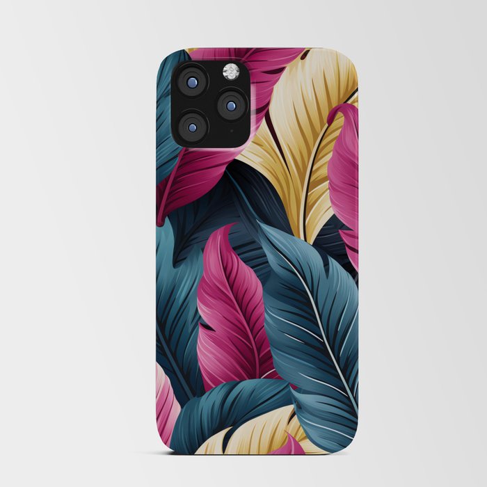 Colorful bird feathers iPhone Card Case