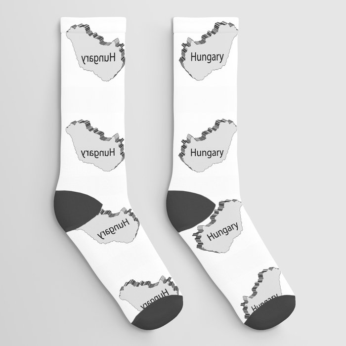 Hungary 3D Map Socks