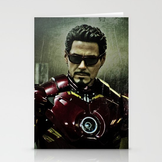 Tony Stark in Iron man costume Stationery Cards