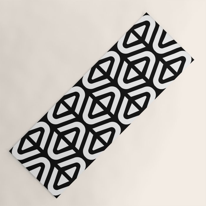 Mid Century Modern Split Triangle Pattern Black and White ... Achieve a similar classic minimalist look by painting the wooden circles white and leaving the dowels bare.