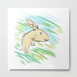 Bunny in the Wind Metal Print