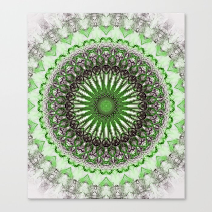 Pastel green mandala Canvas Print