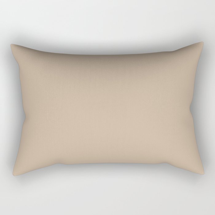 Pantone Hazelnut 14-1315 Trendy Earth Tone Solid Color Rectangular Pillow