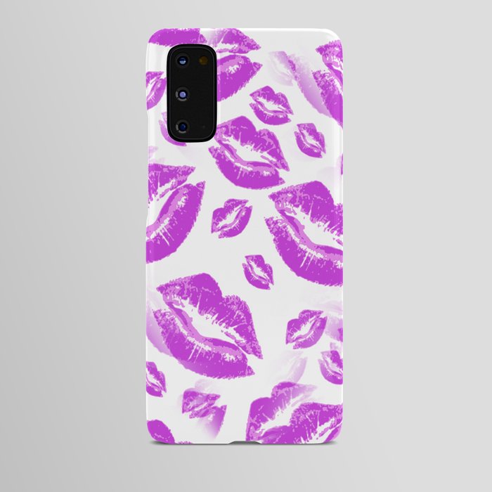 Two Kisses Collided Playful Pink Colored Lips Pattern Android Case