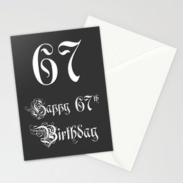 [ Thumbnail: Happy 67th Birthday - Fancy, Ornate, Intricate Look Stationery Cards ]
