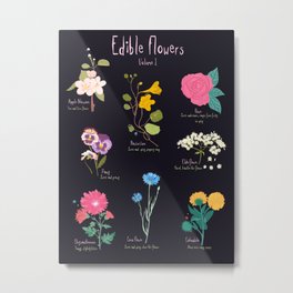 Edible Flowers Vol 1 Metal Print