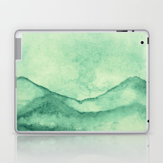 Green Mint Mountains Laptop & iPad Skin