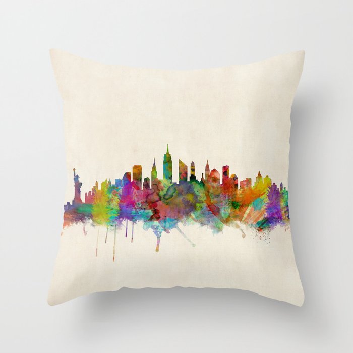 New York City Skyline Throw Pillow