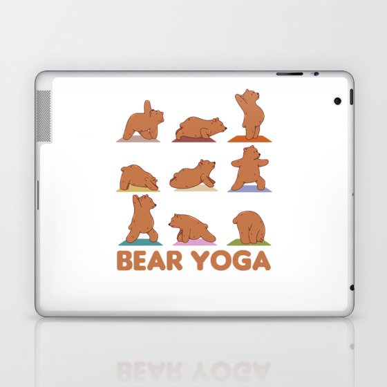 Bear Yoga Cute Bears Sport Namaste Meditation Laptop & iPad Skin