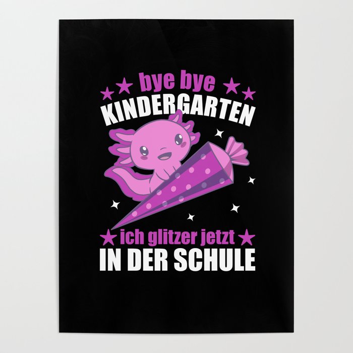 Axolotl School Enrollment Kindergarten Poster