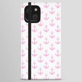 Anchors (Pink & White Pattern) iPhone Wallet Case