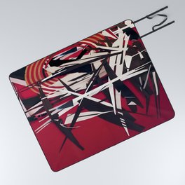 The Target- Red, Black and White Modern Abstract Picnic Blanket