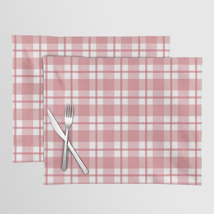 Gingham, pink and white Placemat