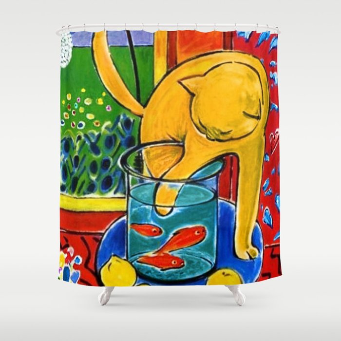 Henri Matisse - Cat With Red Fish still life painting Shower Curtain