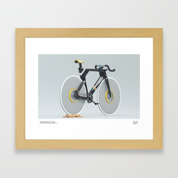 Skateboarding x Cycling Framed Art Print