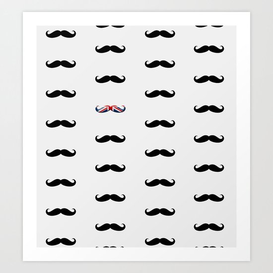 Union Jack Mustache Art Print