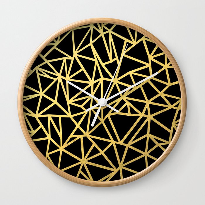 Abstract Outline Thick Gold Wall Clock