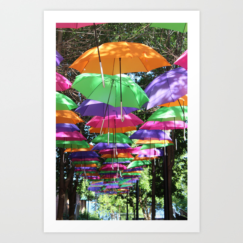 Rainbow Umbrellas Art Print By Hiphotography Society6