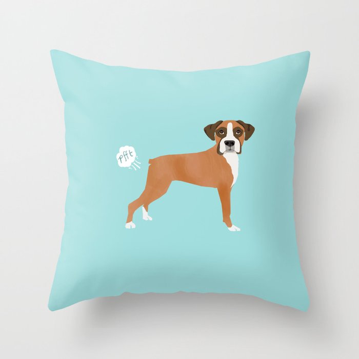 Boxer funny fart dog pure breed gifts dog lovers Throw Pillow