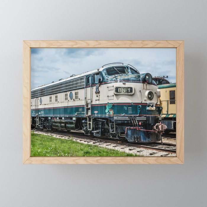BN-1 EMD Diesel Electro Motive Train Locomotive Vintage Railroad Engine Framed Mini Art Print