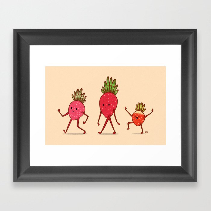Strawberry Folk Framed Art Print