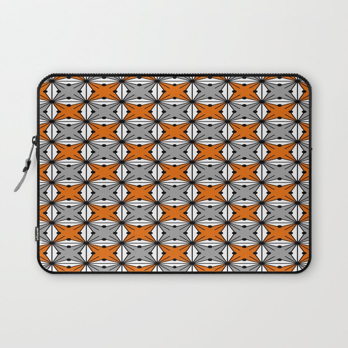 Abstract geometric pattern - orange and gray. Laptop Sleeve