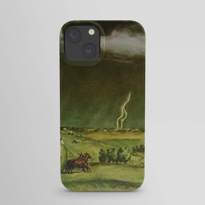 The Line Storm - Thunder and Lightning on the American Plains by John Steuart Curry iPhone Case